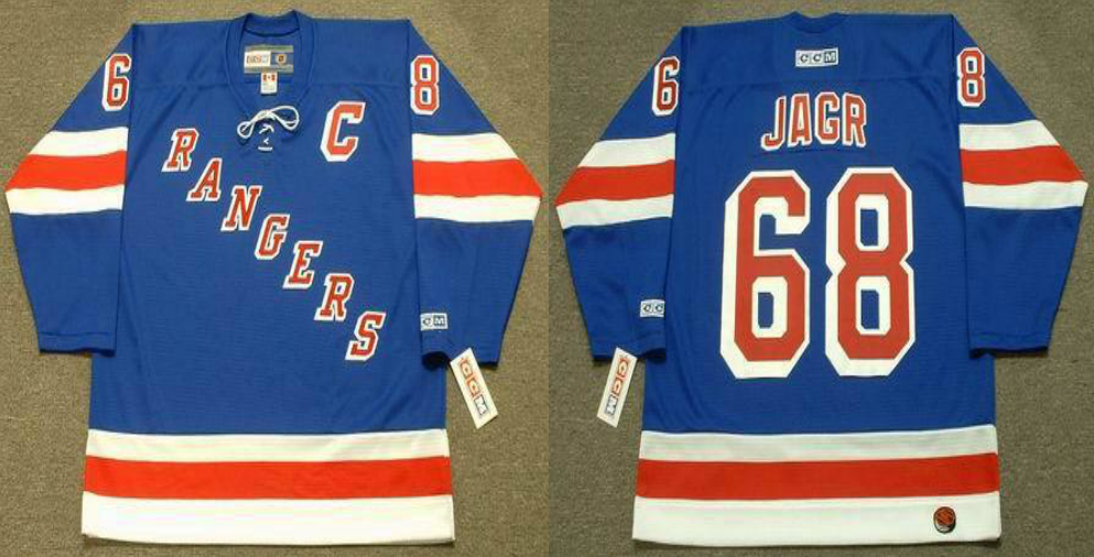 2019 Men New York Rangers 68 Jagr blue style #3 CCM NHL jerseys